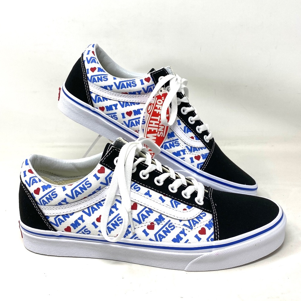 VANS Old Skool Skate Shoes Men Suede Black White Canvas Low Top Custom Alsu01240